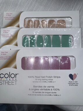 Color Street 3 sets nail polish strip Chelsea Ya Later In The Mint Czech Me Out